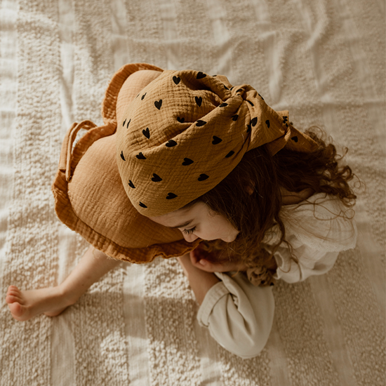 Foulard gaze cœurs - Beige