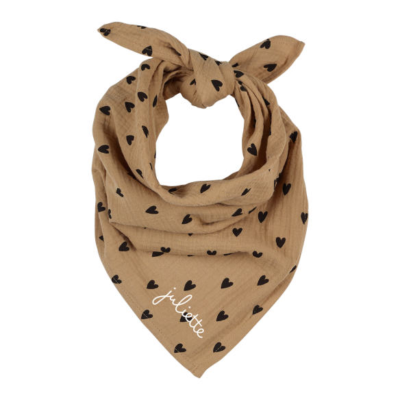 Foulard gaze cœurs - Beige