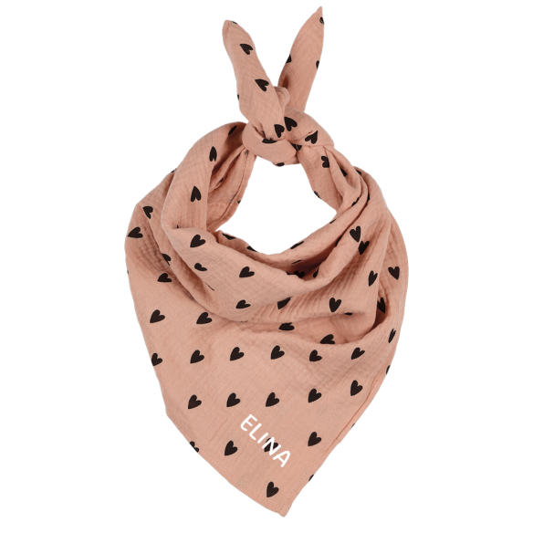 Foulard gaze cœurs - Rose
