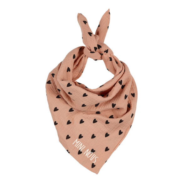 Foulard gaze cœurs - Rose