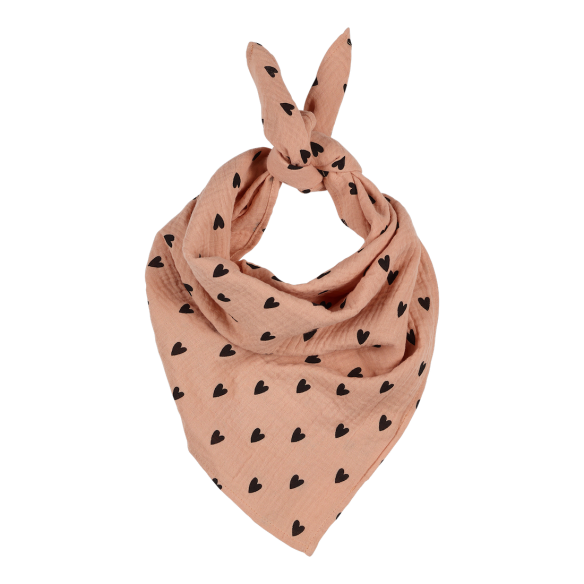 Foulard gaze cœurs - Rose