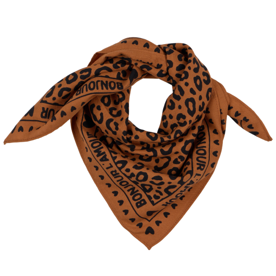 Petit Foulard Léopard Marron/Noir