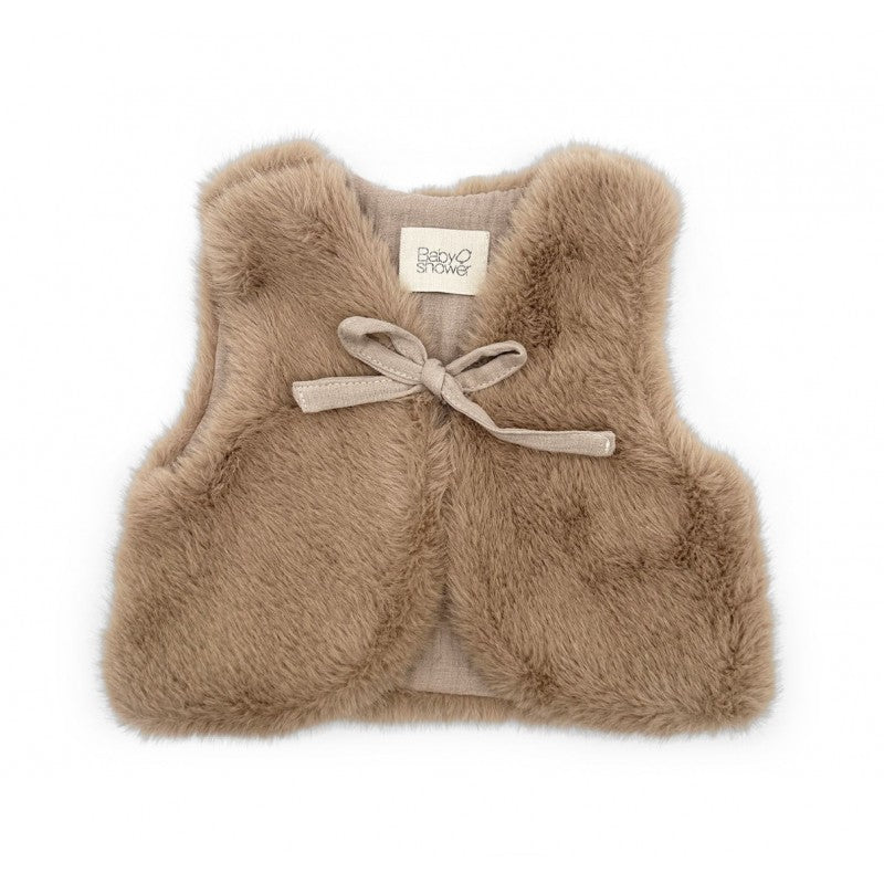 Gilet bébé warmy plushy beige