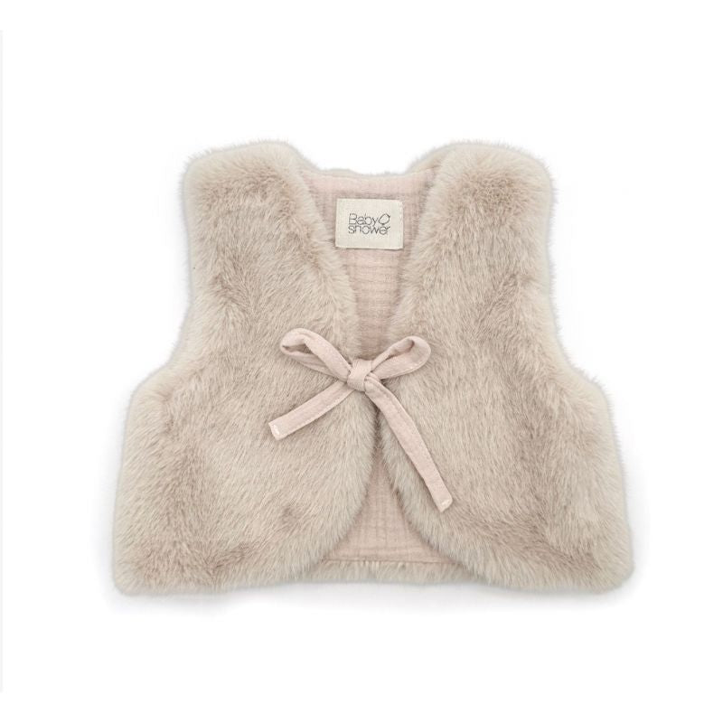 Gilet bébé warmy plushy creme