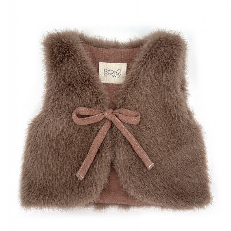 Gilet bebé warmy plushy moka