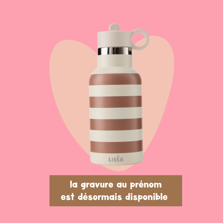 Gourde 350ml rayures marron