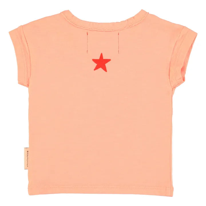 T-shirt rose avec imprimé tigre