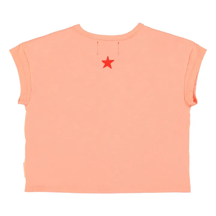 T-shirt rose avec imprimé tigre