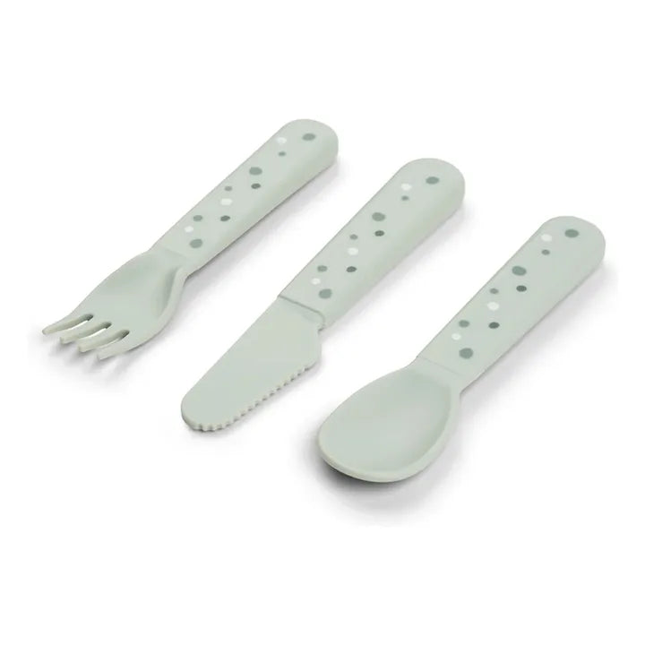 Lot de 3 Couverts Foodie - Happy Dots Vert