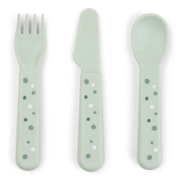 Lot de 3 Couverts Foodie - Happy Dots Vert