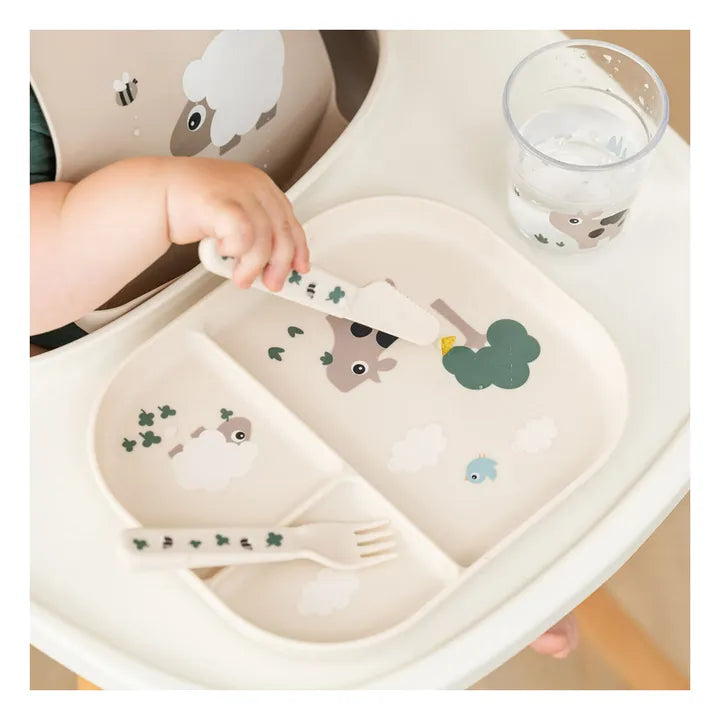 Set de 3 couverts Foodie Tiny farm Sable