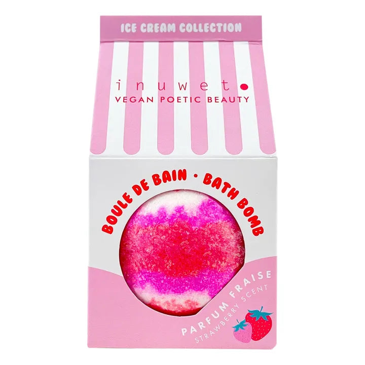 Bombe de bain Ice cream fraise - 120 g - INUWET