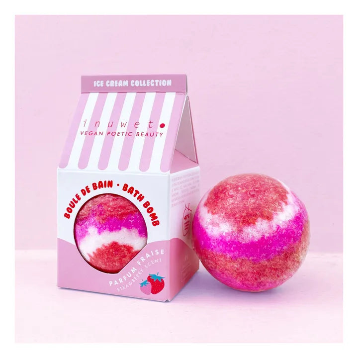Bombe de bain Ice cream fraise - 120 g - INUWET