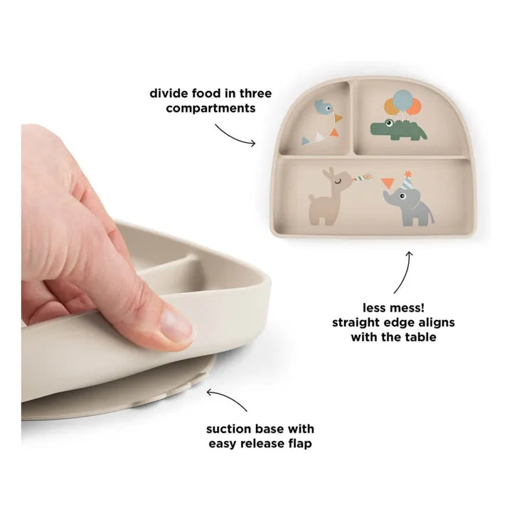 Assiette ventouse compartimentée Célébration