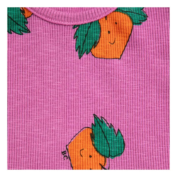 T-shirt Côtelé Oranges Coton Bio | Violet - Bobo choses