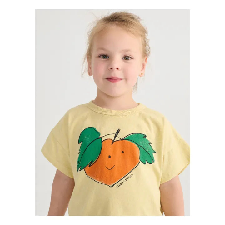 T-shirt Orange Coton Bio | Jaune - Bobo choses