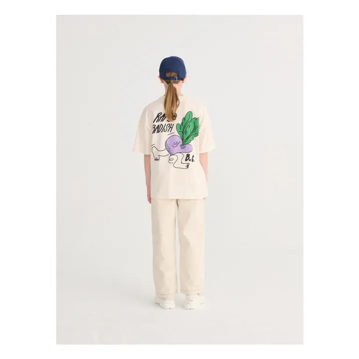 T-shirt Oversize Rapid Radish Coton Bio | Blanc - Bobo choses