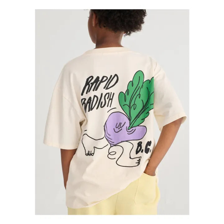 T-shirt Oversize Rapid Radish Coton Bio | Blanc - Bobo choses