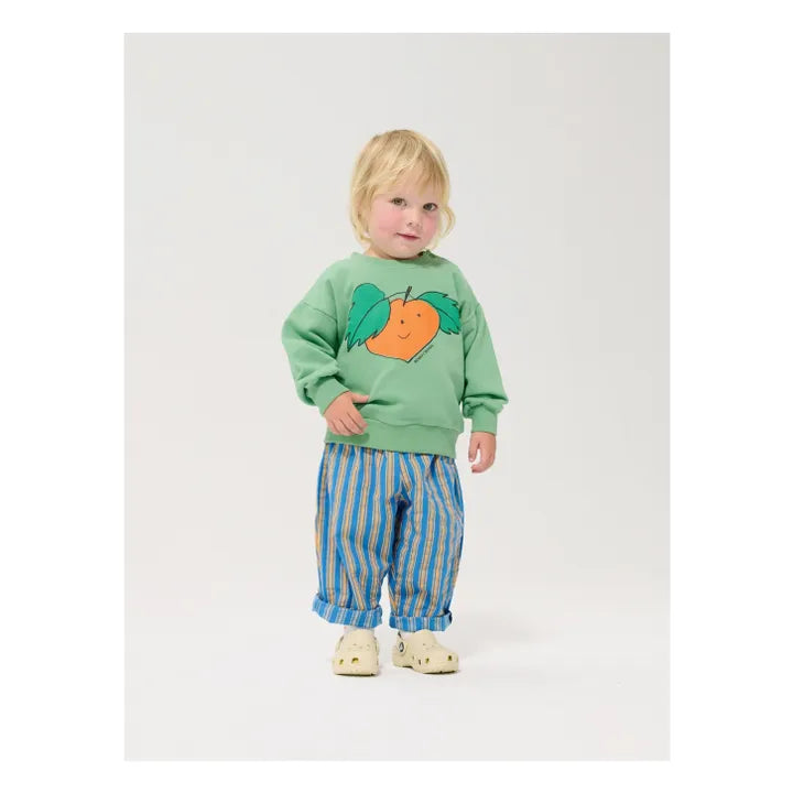 Sweat Orange Coton Bio | Vert - Bobo choses