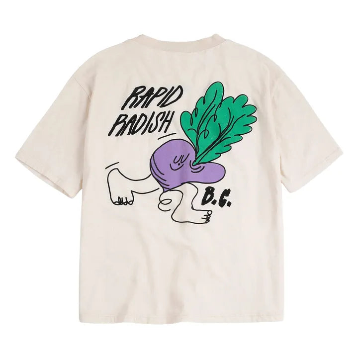 T-shirt Oversize Rapid Radish Coton Bio | Blanc - Bobo choses