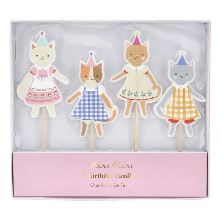 Bougies d'anniversaire Kitten Club - Set de 4