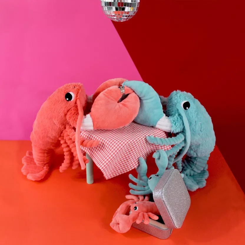 PTIPOTOS BY LES DEGLINGOS PELUCHE MAMAN BEBE  LE HOMARD CORAIL