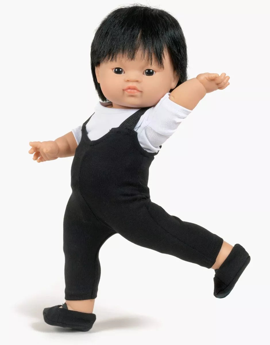 Gordis - Ensemble de danse justaucorps Hugo en lycra noir et t-shirt blanc