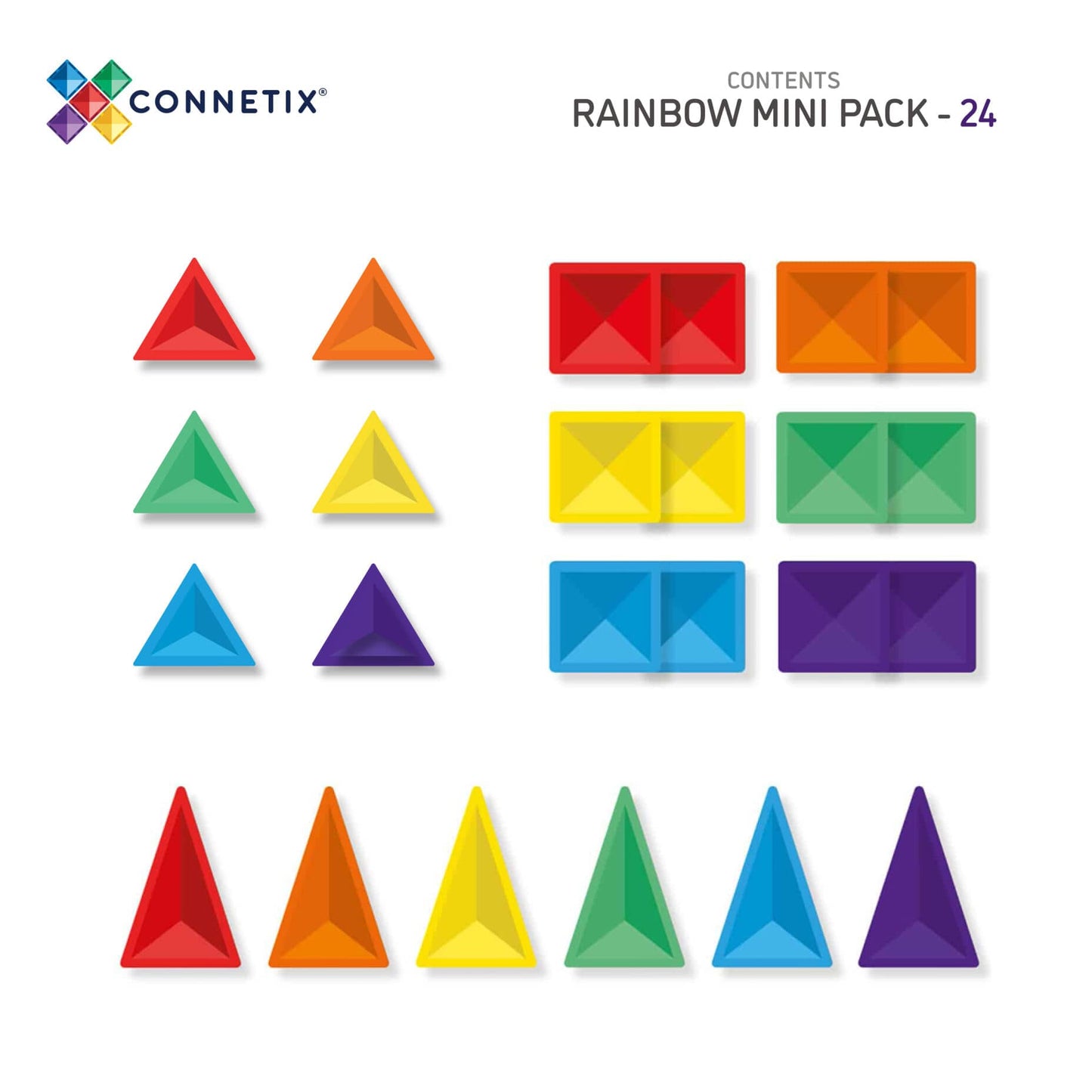 Mini pack arc-en-ciel 24 pièces