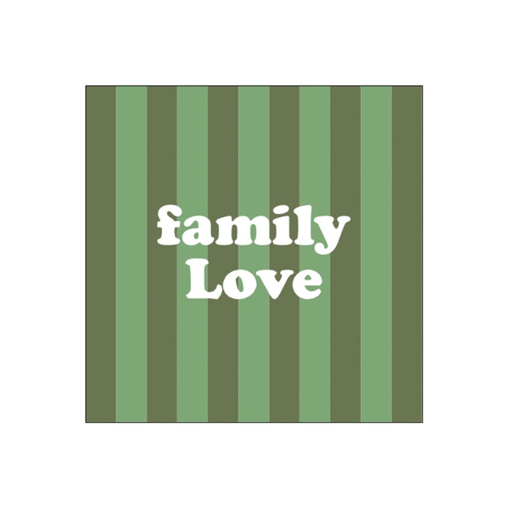 Serviettes en papier rayées - family love x20