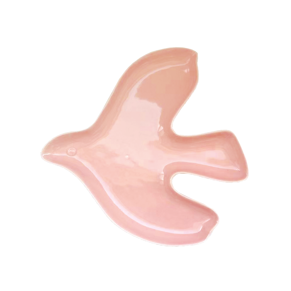 Coupelle oiseau rose L20 P20 H5cm