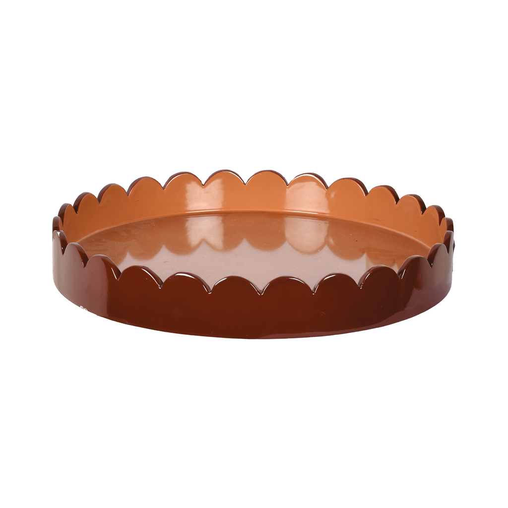 Plateau ondule rond marron D30 H4,5cm