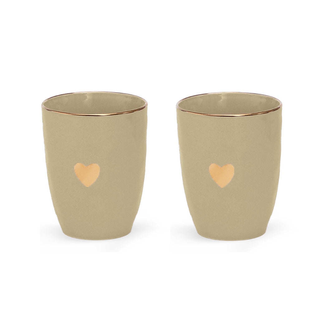 Set de 2 gobelets matins calins taupe D8 H10,3cm