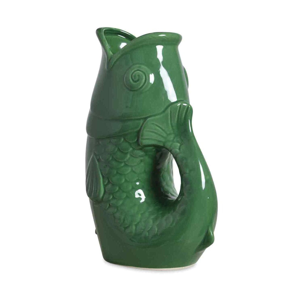 Vase pichet poisson gm vert L16,5 P11 H25,3cm