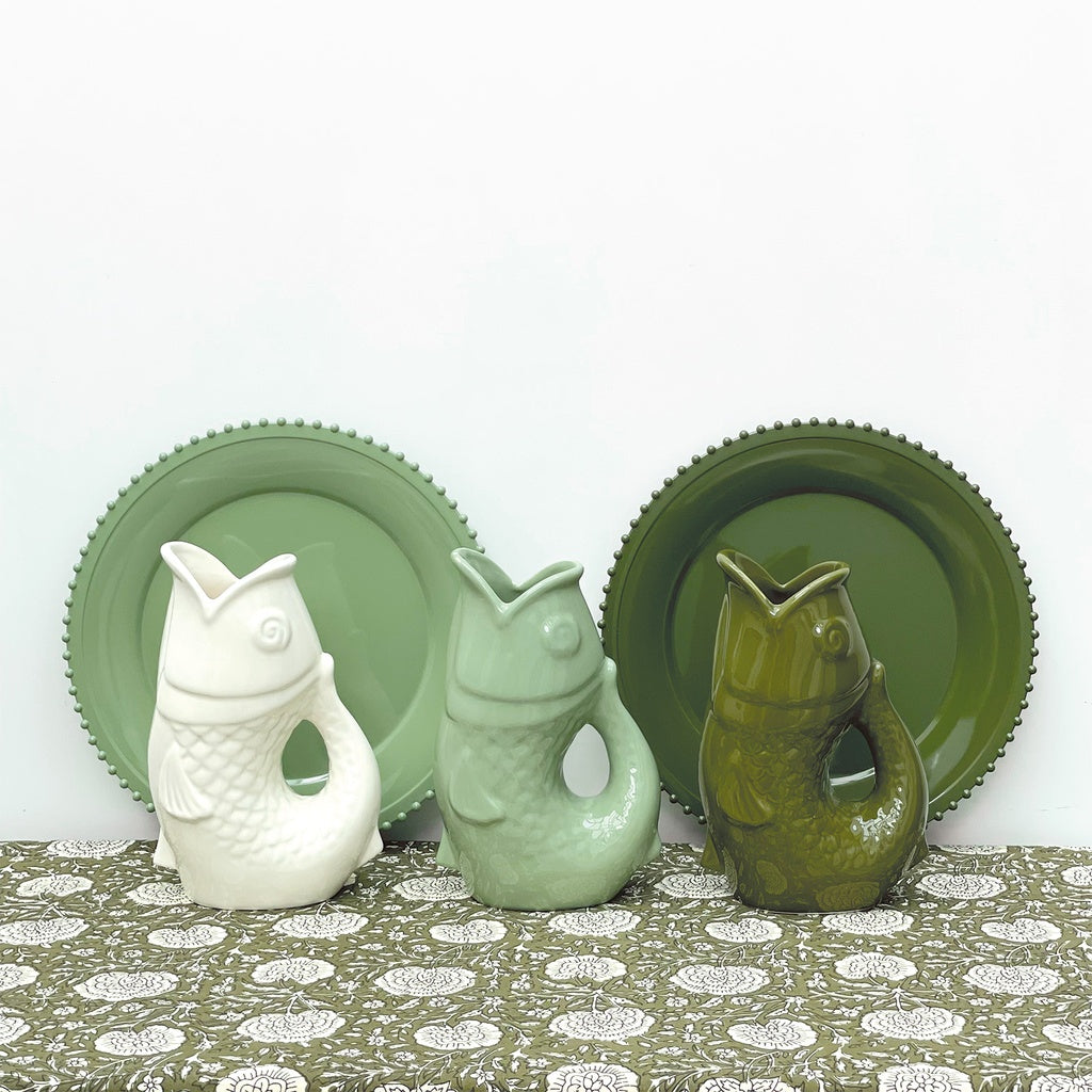 Vase pichet poisson gm matcha L16,5 P11 H25,3cm