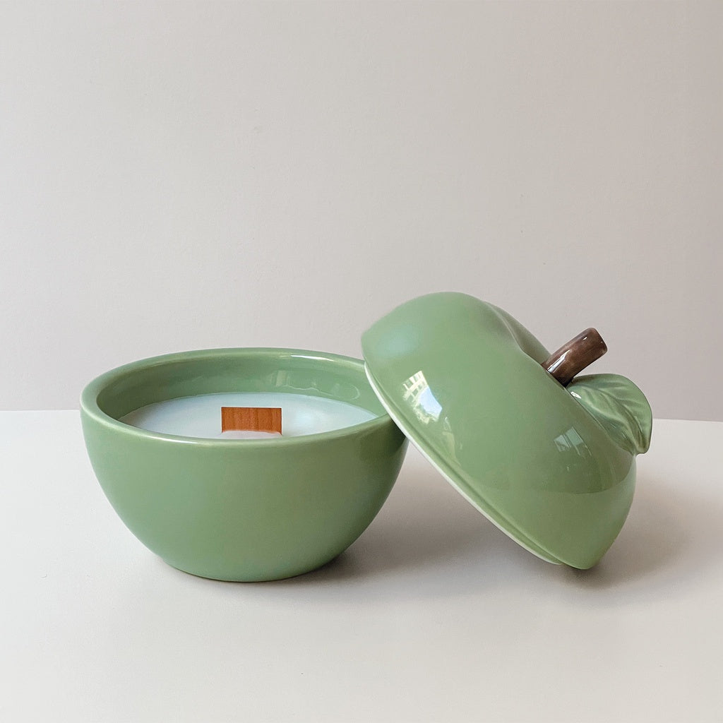 Bougie pom' glow matcha salvia D9,8 H10,2cm