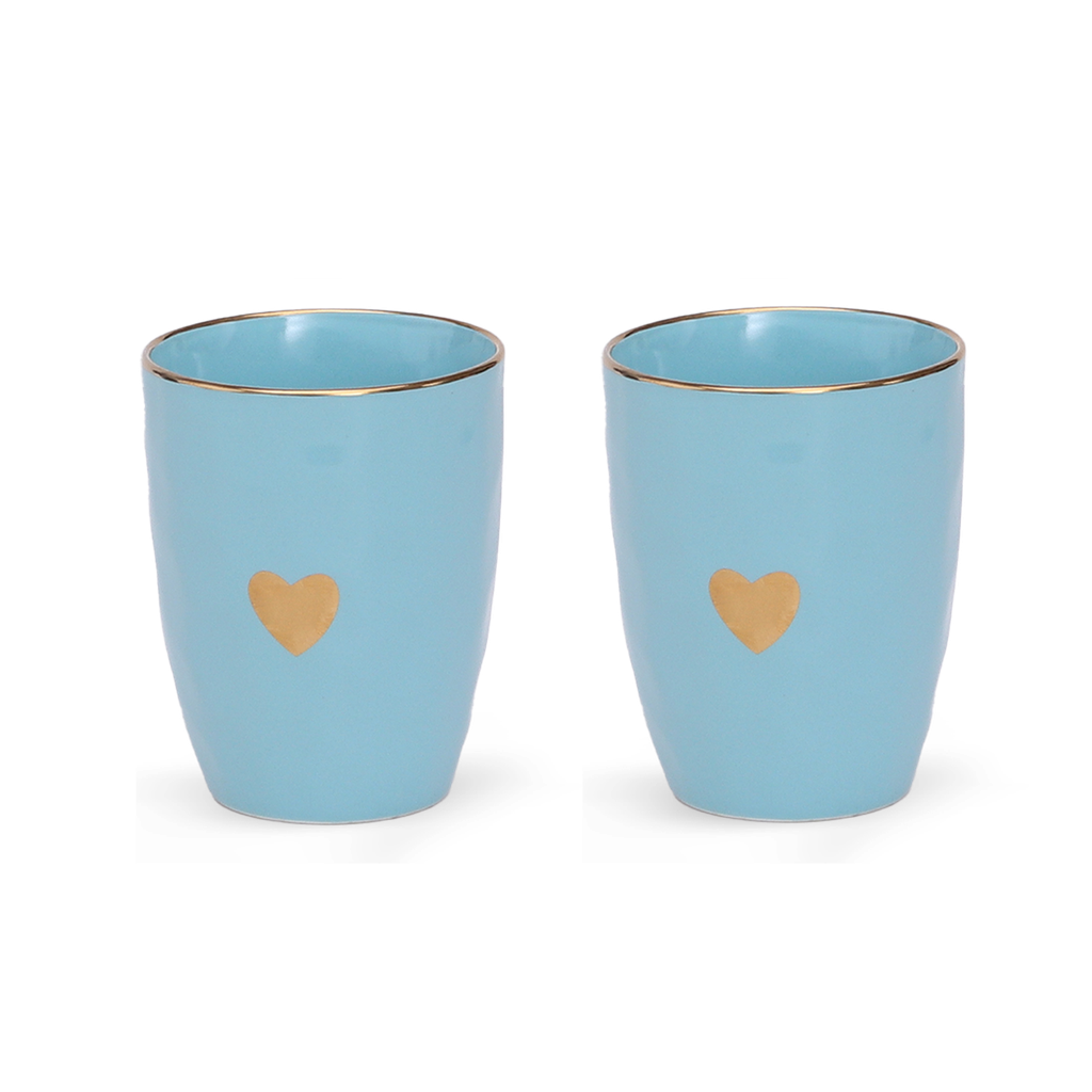 Set de 2 gobelets matins calins bleu D8 H10,3cm