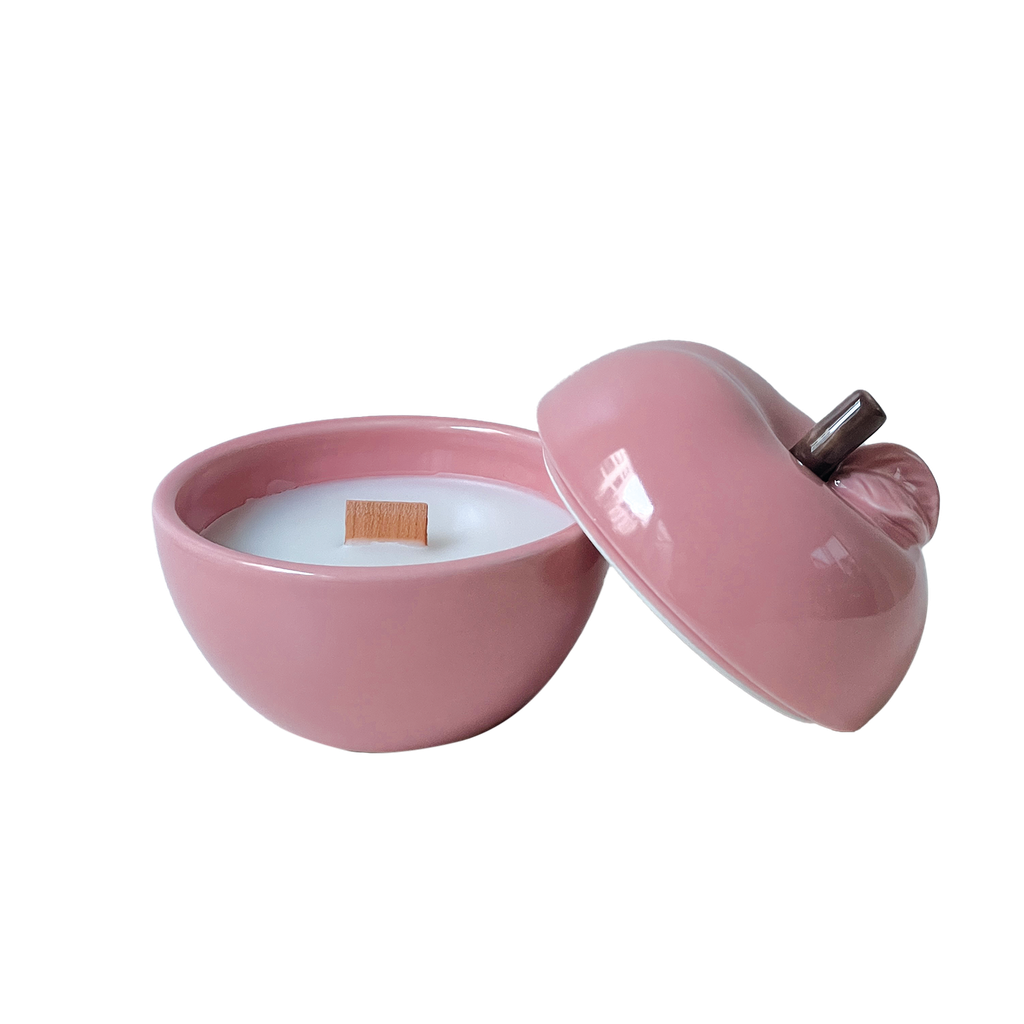 Bougie pom' glow rose jasmin D9,8 H10,2cm