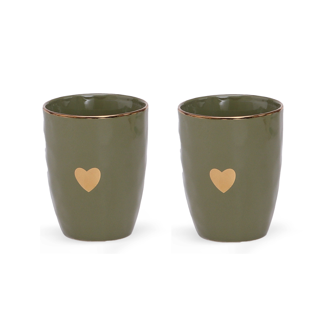 Set de 2 gobelets matins calins kaki D8 H10,3cm