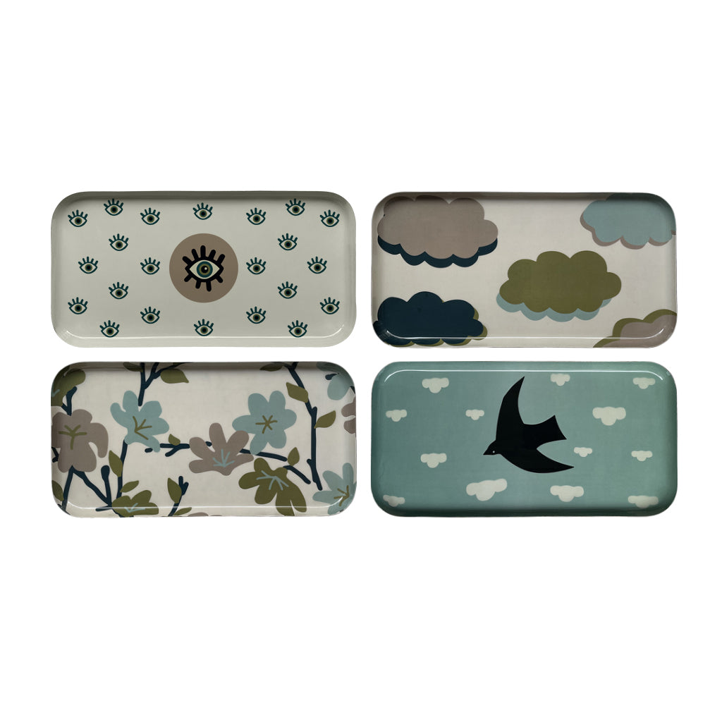 Plateau rectangle Oiseaux assortie L30 H15cm