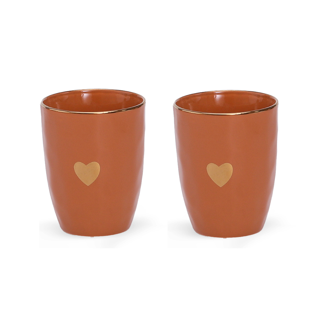 Set de 2 gobelets matins calins ocre D8 H10,3cm