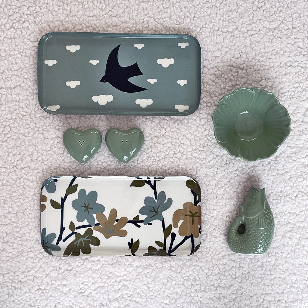 Plateau rectangle Oiseaux assortie L30 H15cm