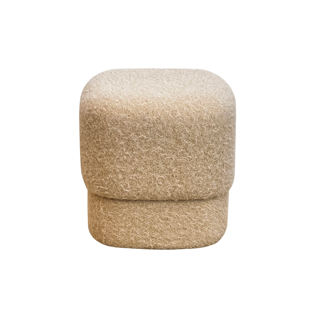 Tabouret Retroplush fluff sable L40 P40 H40cm
