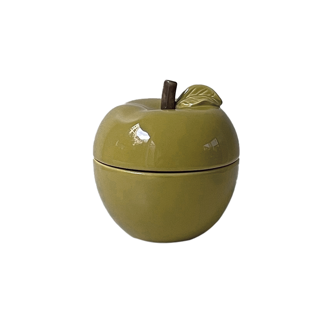 Bougie pom' glow kaki vanille D9,8 H10,2cm