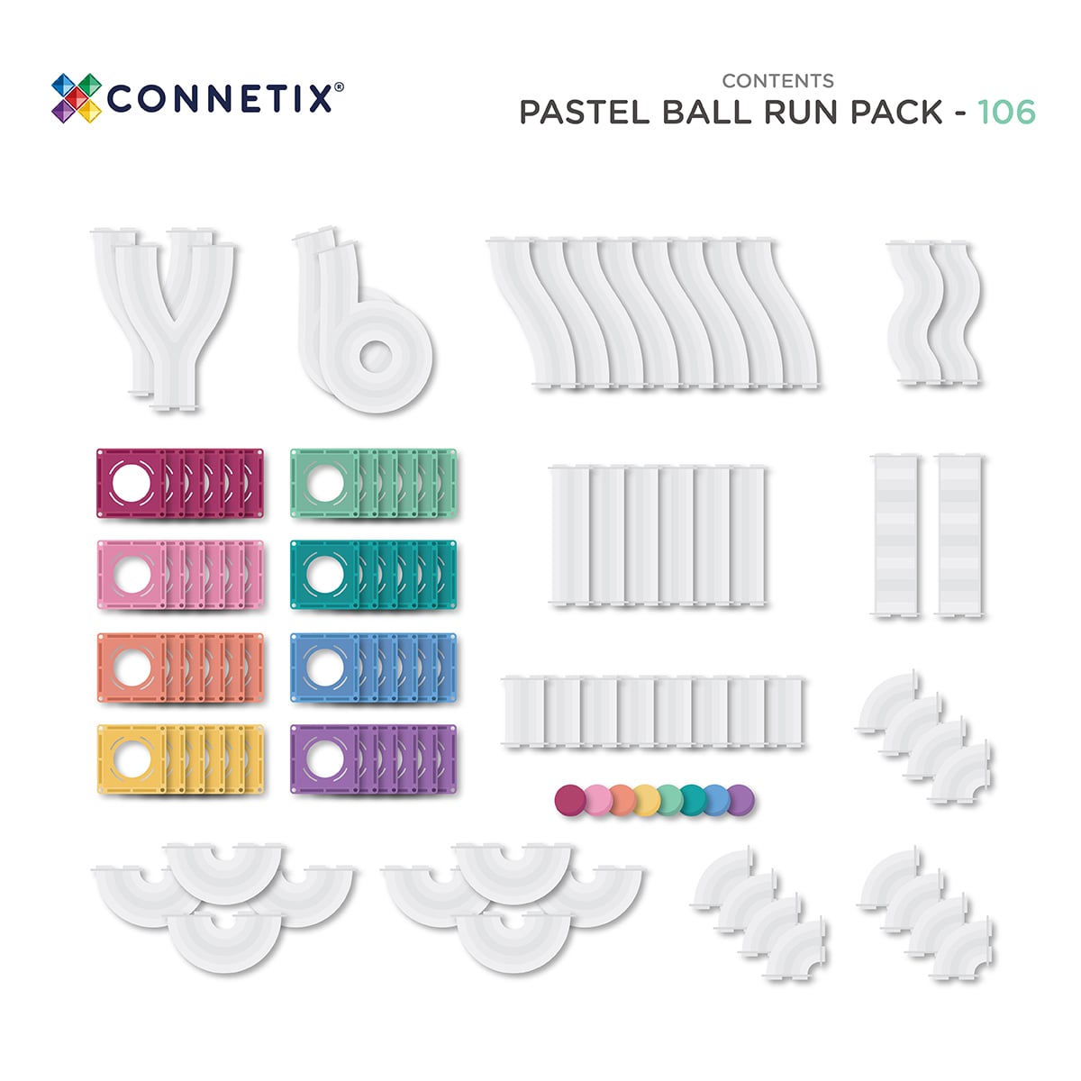 Pack de 106 tuiles pastel et son parcours de billes