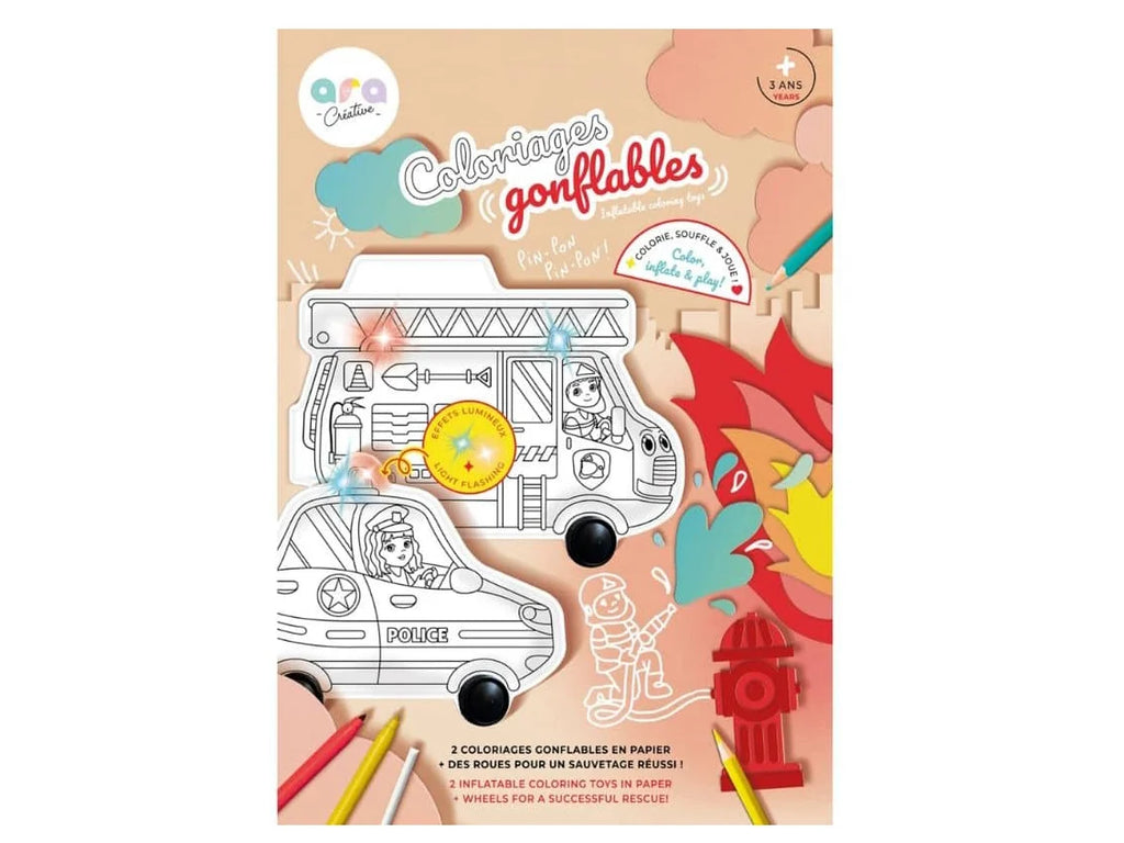 Coloriages gonflables - Police et pompier