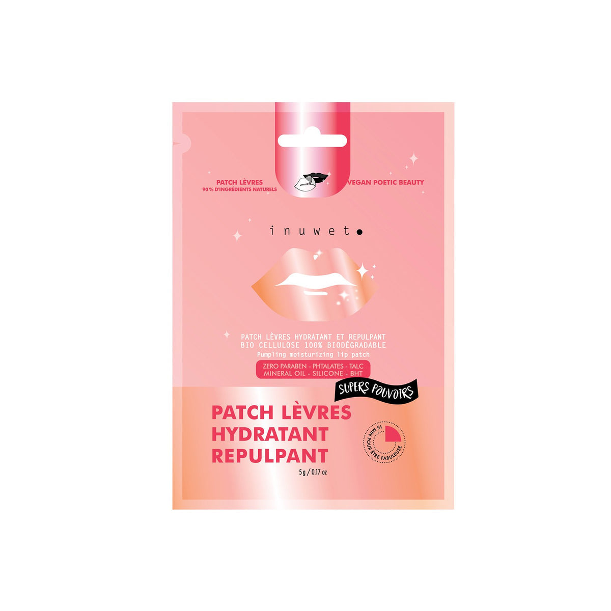 Patch Lèvres Biocellulose SUPERS POUVOIRS HYDRATANT REPULPANT