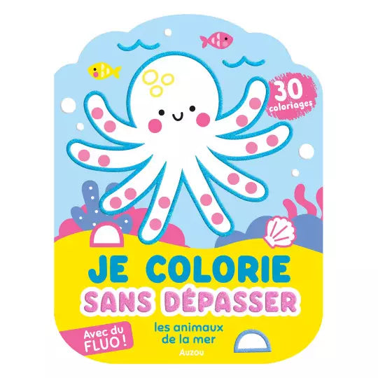 Coloriages fluo - les animaux de la mer