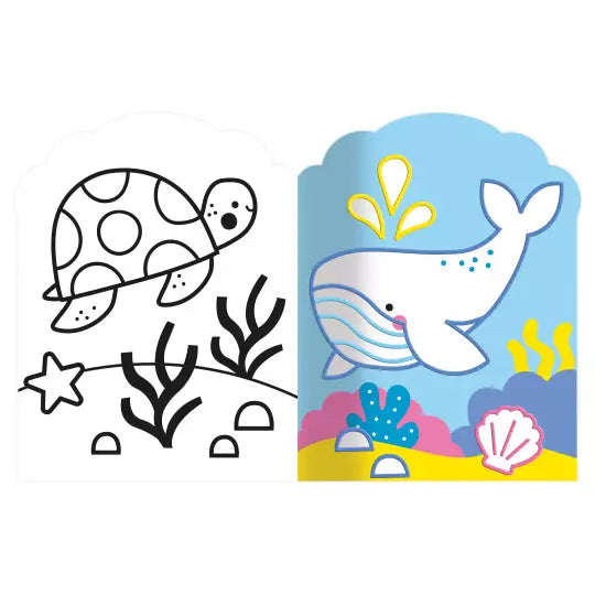 Coloriages fluo - les animaux de la mer