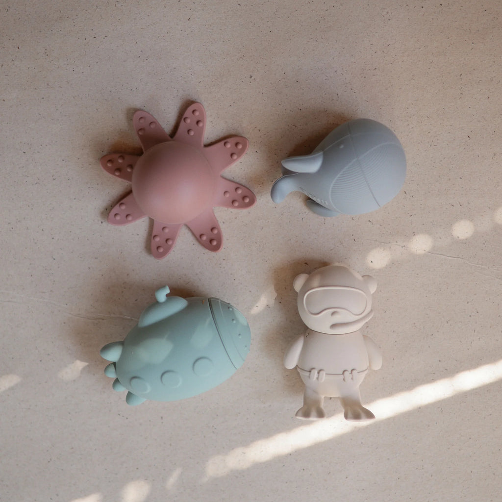 Ensemble de jeu pour le bain en silicone Sealife - Paquet de 4
