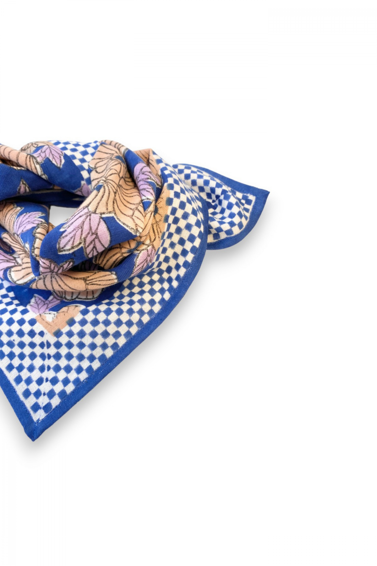 Small Foulard Manika "Bloom" bleu klein